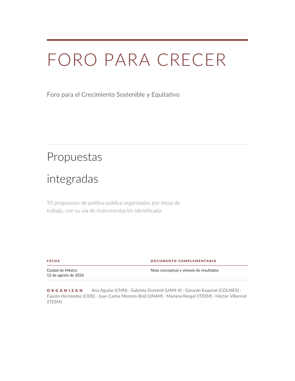 Portada de Propuestas integradas